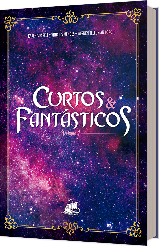 Capa da antologia Curtos e Fantásticos, mostra um céu estrelado.